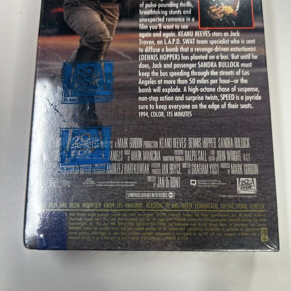 1994 SEALED New SPEED VHS - FOX VIDEO PREMIERE SERIES Keanu Reeves - Picture 5 of 5